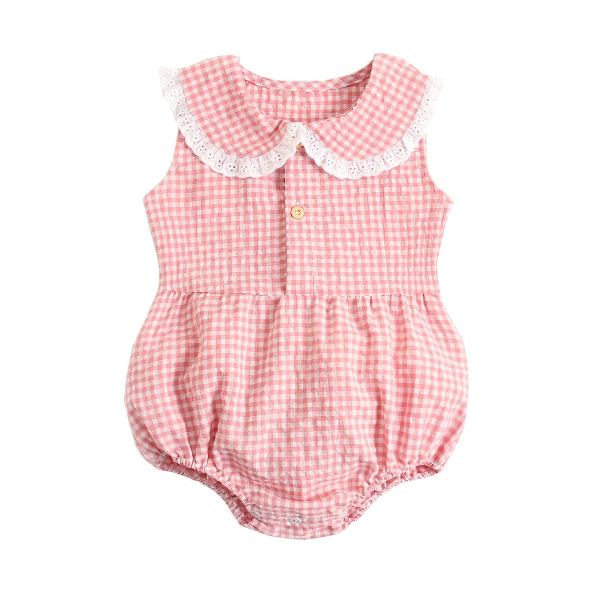 Baby Collar Check Romper