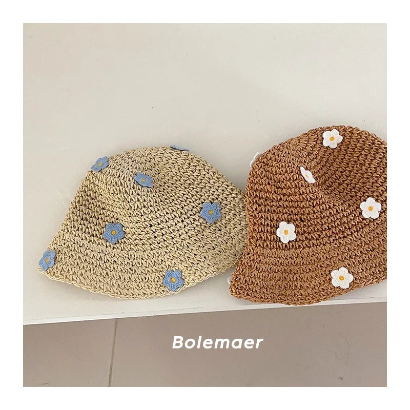 Mom and Daughter Matching Daisy Straw Hat
