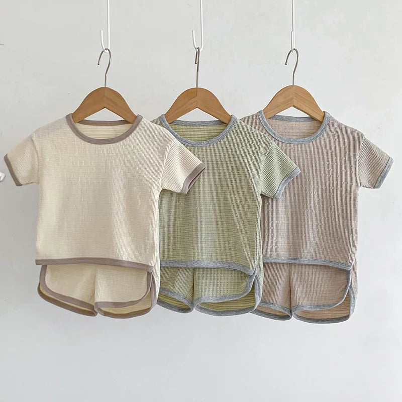 Waffled Cotton Short Set