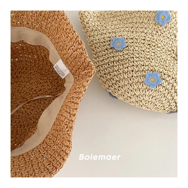 Mom and Daughter Matching Daisy Straw Hat