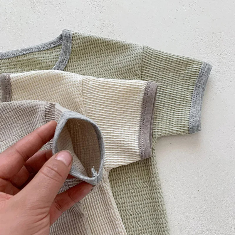 Waffled Cotton Short Set