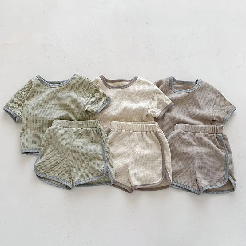 Waffled Cotton Short Set