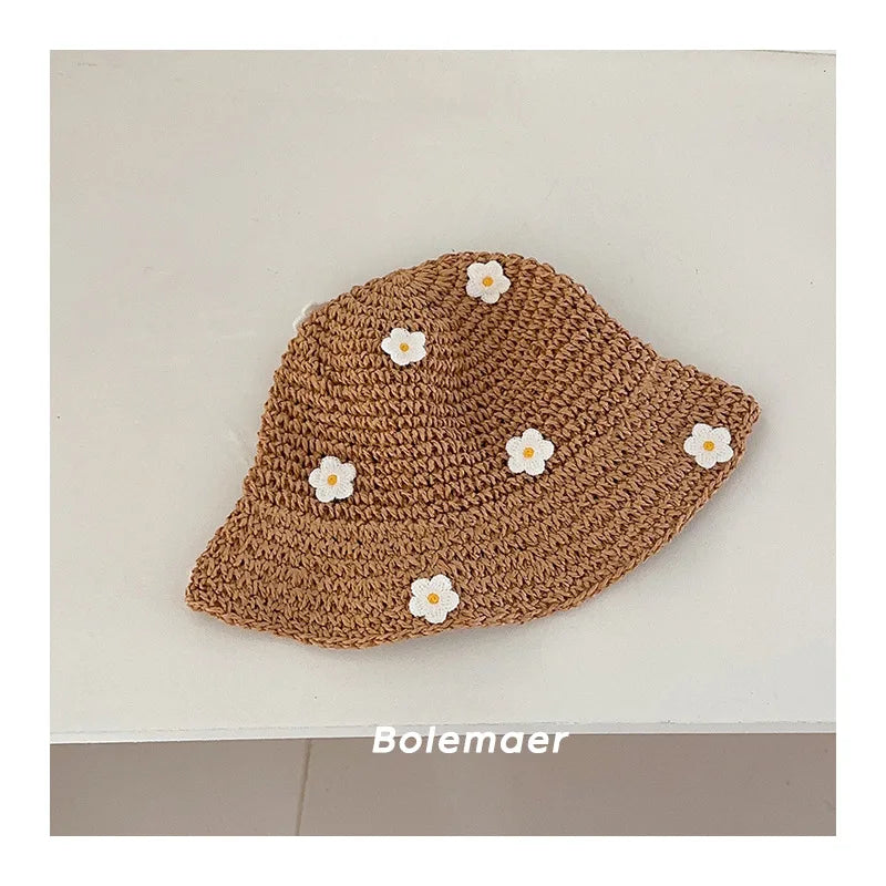 Mom and Daughter Matching Daisy Straw Hat