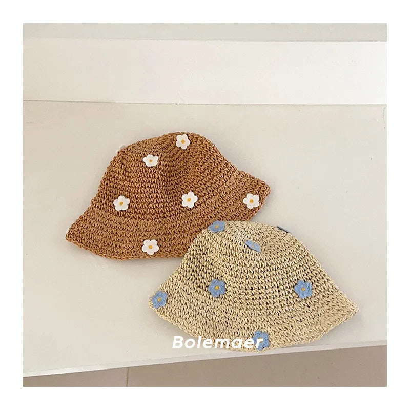 Mom and Daughter Matching Daisy Straw Hat