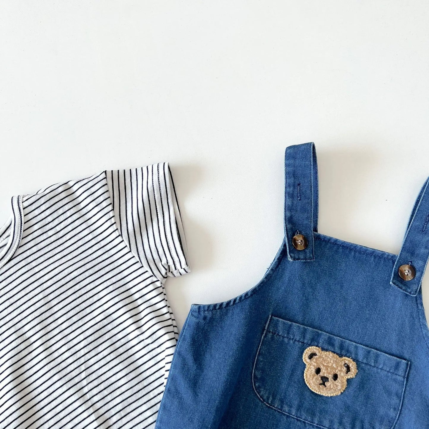 T Shirt and Denim Jumpsuit Set