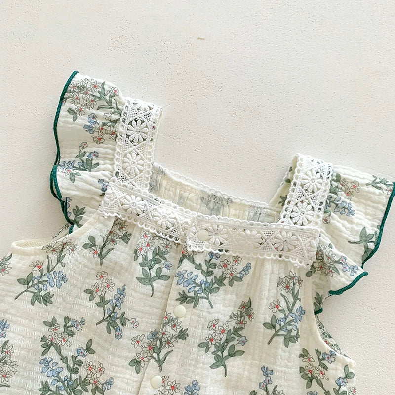 Floral Romper with Hair Band