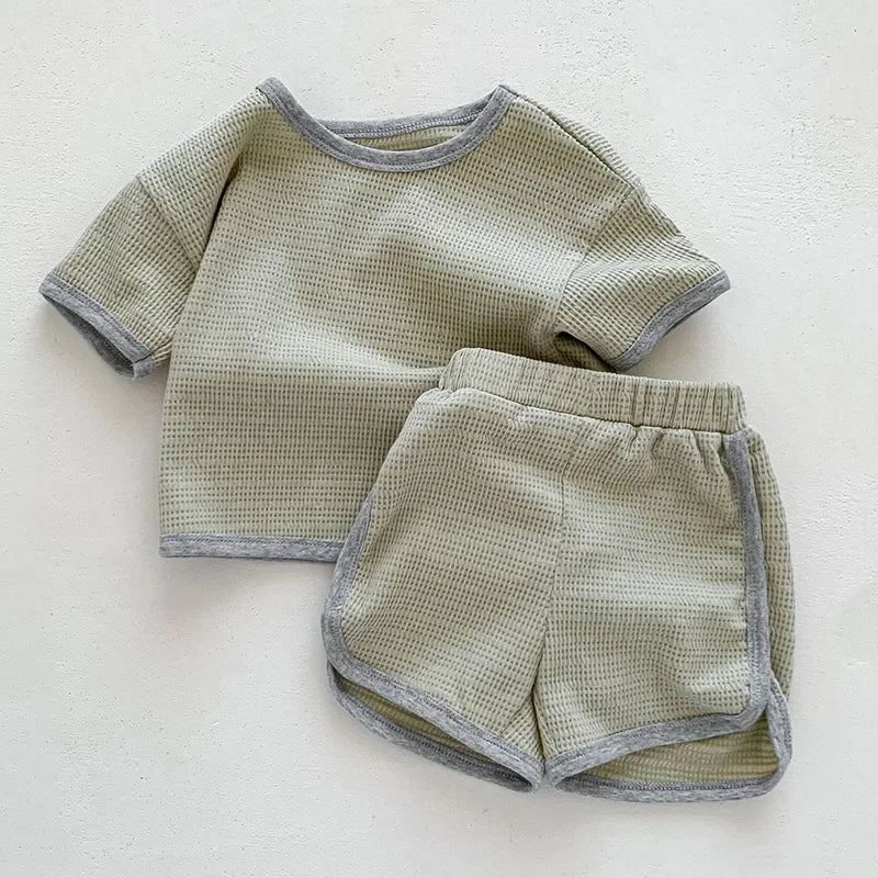 Waffled Cotton Short Set