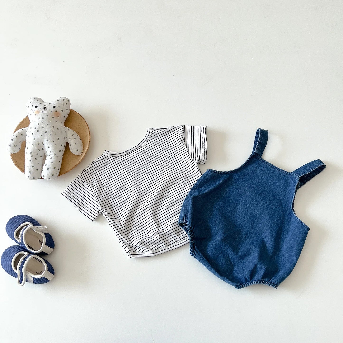 T Shirt and Denim Jumpsuit Set