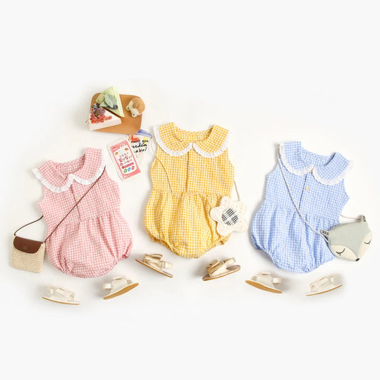 Baby Collar Check Romper