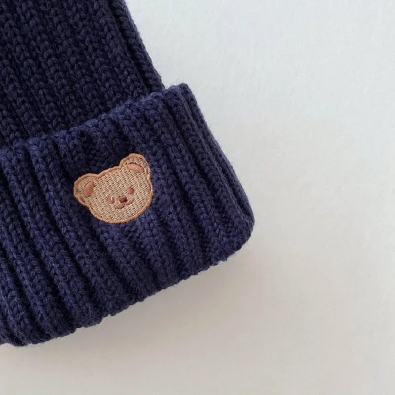 Embroidered Bear Beanie